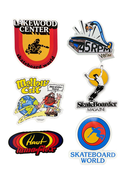 Retro Skateboard Sticker Pack – 45RPM Vintage